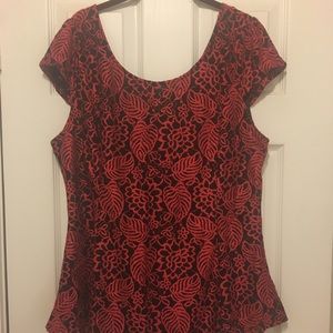 Black and Red Lace Top NWT